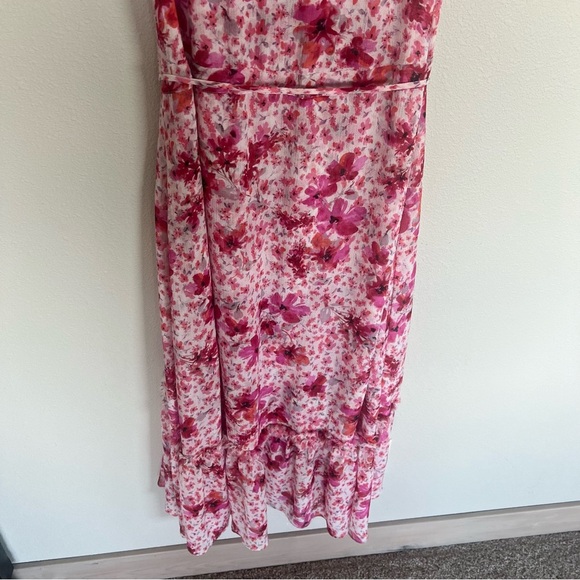 Misa Giselle Ruffled Maxi Dress Pink Floral Bohemian Boho Casual Women’s Small - Picture 12 of 14